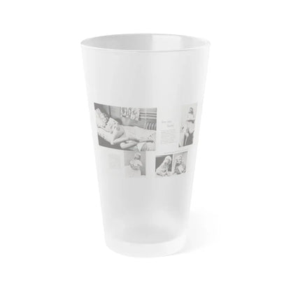 Jayne Mansfield #181 - 2 Pages, 5 B&W Photos & Captions from SCAMP Mag. May '57 (Vintage Female Icon) Frosted Pint Glass 16oz 16oz Frosted - Go Mug Yourself