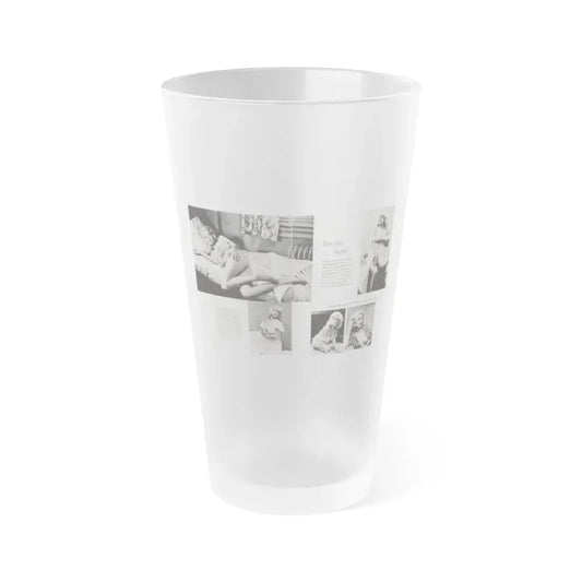 Jayne Mansfield #181 - 2 Pages, 5 B&W Photos & Captions from SCAMP Mag. May '57 (Vintage Female Icon) Frosted Pint Glass 16oz 16oz Frosted - Go Mug Yourself