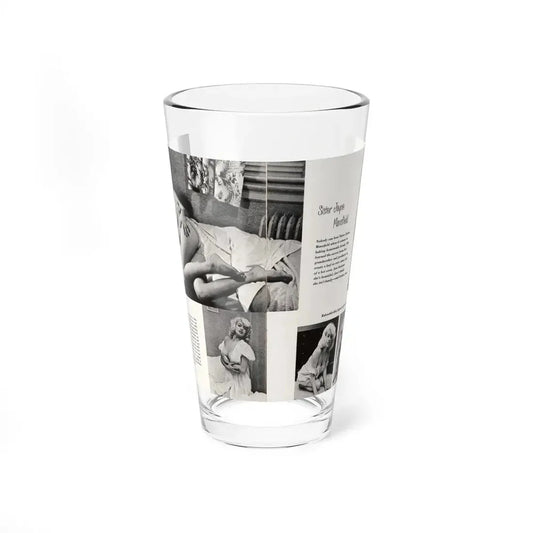 Jayne Mansfield #181 - 2 Pages, 5 B&W Photos & Captions from SCAMP Mag. May '57 (Vintage Female Icon) Pint Glass 16oz 16oz - Go Mug Yourself