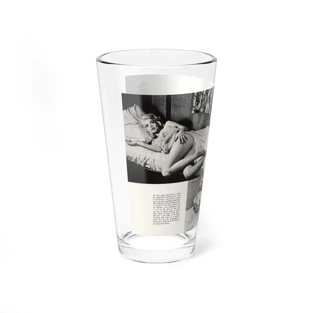 Jayne Mansfield #181 - 2 Pages, 5 B&W Photos & Captions from SCAMP Mag. May '57 (Vintage Female Icon) Pint Glass 16oz - Go Mug Yourself