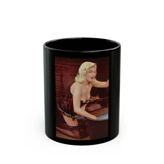 Jayne Mansfield #182 - 1 Color Centerfold from SCAMP Mag. May '57 (Vintage Female Icon) Black Coffee Mug 11oz - Go Mug Yourself