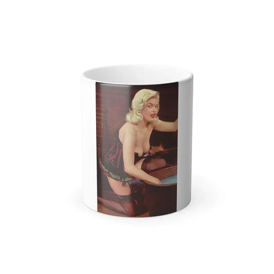 Jayne Mansfield #182 - 1 Color Centerfold from SCAMP Mag. May '57 (Vintage Female Icon) Color Changing Coffee Mug 11oz - Go Mug Yourself