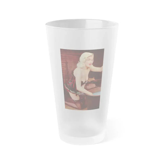 Jayne Mansfield #182 - 1 Color Centerfold from SCAMP Mag. May '57 (Vintage Female Icon) Frosted Pint Glass 16oz 16oz Frosted - Go Mug Yourself