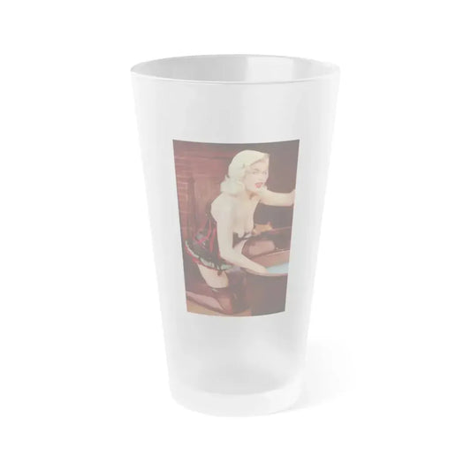 Jayne Mansfield #182 - 1 Color Centerfold from SCAMP Mag. May '57 (Vintage Female Icon) Frosted Pint Glass 16oz 16oz Frosted - Go Mug Yourself