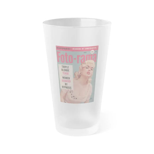 Jayne Mansfield #183 - Jayne on front cover in Color & inside spread from Foto-Rama Digest Mag. Dec. '56 (Vintage Female Icon) Frosted Pint Glass 16oz 16oz Frosted - Go Mug Yourself
