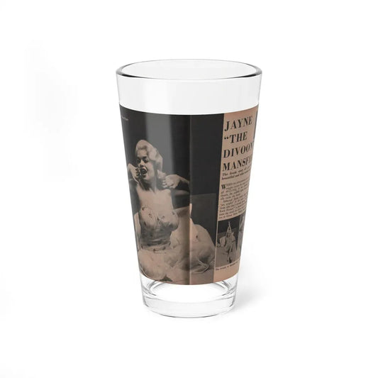 Jayne Mansfield #184 - 2 Pages, 2 Large B&W Photo & 3 Small Ones Plus Caption & Article from Foto-rama Digest Mag. Dec. '56 (Vintage Female Icon) Pint Glass 16oz 16oz - Go Mug Yourself