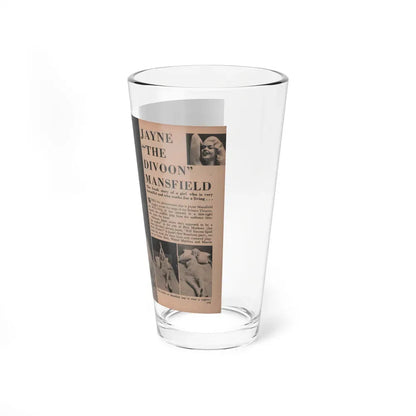 Jayne Mansfield #184 - 2 Pages, 2 Large B&W Photo & 3 Small Ones Plus Caption & Article from Foto-rama Digest Mag. Dec. '56 (Vintage Female Icon) Pint Glass 16oz - Go Mug Yourself