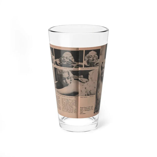 Jayne Mansfield #185 - 2 Pages, 4 B&W Photos, Captions & Article from Foto-rama Digest Mag. Dec. '56 (Vintage Female Icon) Pint Glass 16oz 16oz - Go Mug Yourself