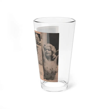Jayne Mansfield #185 - 2 Pages, 4 B&W Photos, Captions & Article from Foto-rama Digest Mag. Dec. '56 (Vintage Female Icon) Pint Glass 16oz - Go Mug Yourself