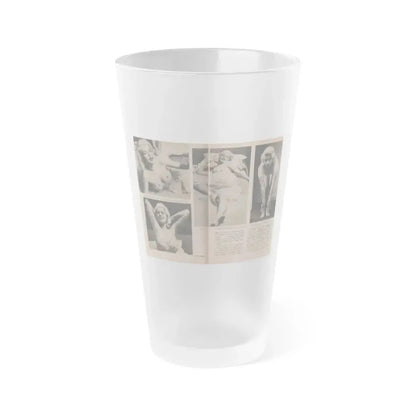 Jayne Mansfield #186 - 2 Pages, 4 B&W Photos, Captions & Article from Foto-rama Digest Mag. Dec. '56 (Vintage Female Icon) Frosted Pint Glass 16oz 16oz Frosted - Go Mug Yourself