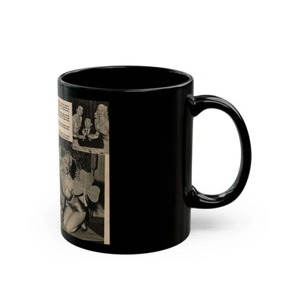 Jayne Mansfield #191 - 2 Pages, 3 B&W Photos, Captions & Article from PICTURE SCOPE January '57 (Vintage Female Icon) Black Coffee Mug - Go Mug Yourself