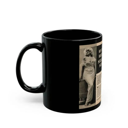 Jayne Mansfield #191 - 2 Pages, 3 B&W Photos, Captions & Article from PICTURE SCOPE January '57 (Vintage Female Icon) Black Coffee Mug - Go Mug Yourself