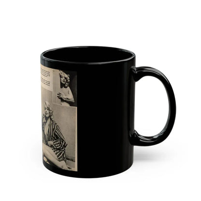 Jayne Mansfield #192 - 2 Pages, 5 B&W Photos & 4 Captions from PICTURE SCOPE January '57 (Vintage Female Icon) Black Coffee Mug - Go Mug Yourself