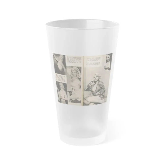 Jayne Mansfield #192 - 2 Pages, 5 B&W Photos & 4 Captions from PICTURE SCOPE January '57 (Vintage Female Icon) Frosted Pint Glass 16oz 16oz Frosted - Go Mug Yourself