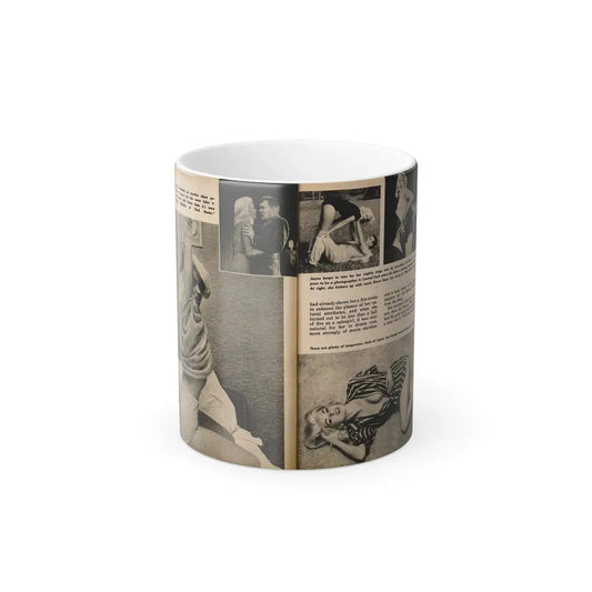 Jayne Mansfield #193 - 2 Pages, 5 B&W Photos, Captions & Article from PICTURE SCOPE January '57 (Vintage Female Icon) Color Changing Coffee Mug 11oz - Go Mug Yourself