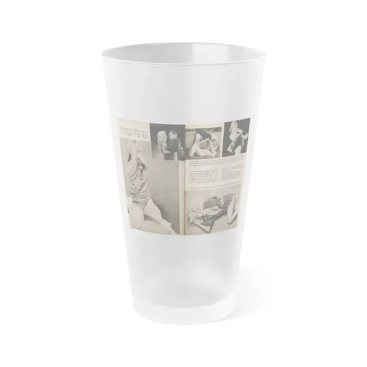Jayne Mansfield #193 - 2 Pages, 5 B&W Photos, Captions & Article from PICTURE SCOPE January '57 (Vintage Female Icon) Frosted Pint Glass 16oz 16oz Frosted - Go Mug Yourself