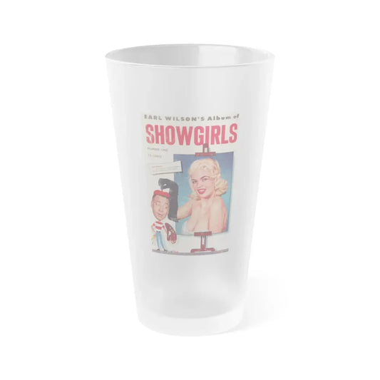 Jayne Mansfield #194 - Jayne on Cover in Color from EARL'S WILSON'S Album of SHOWGIRLS Mag. '56 (Vintage Female Icon) Frosted Pint Glass 16oz 16oz Frosted - Go Mug Yourself
