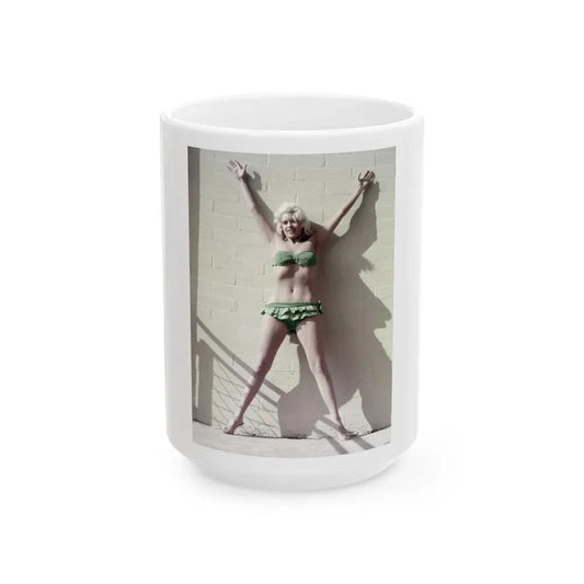 Jayne Mansfield #201 (Vintage Female Icon) White Coffee Mug 15oz - Go Mug Yourself
