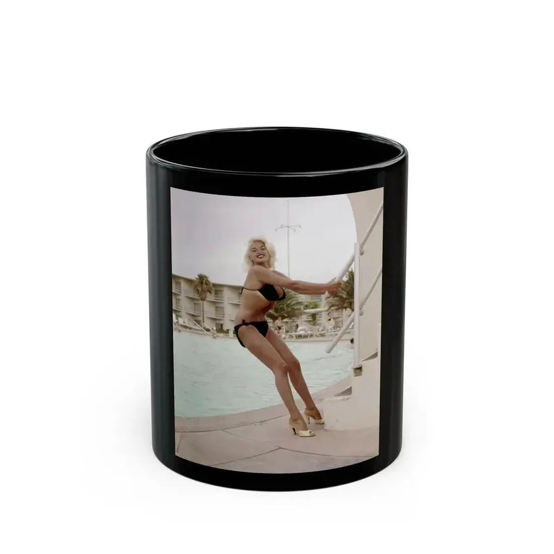 Jayne Mansfield #202 (Vintage Female Icon) Black Coffee Mug 11oz - Go Mug Yourself