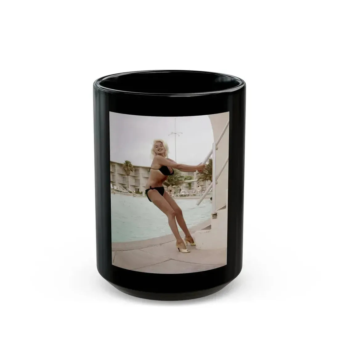 Jayne Mansfield #202 (Vintage Female Icon) Black Coffee Mug 15oz - Go Mug Yourself