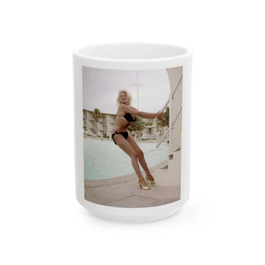 Jayne Mansfield #202 (Vintage Female Icon) White Coffee Mug 15oz - Go Mug Yourself