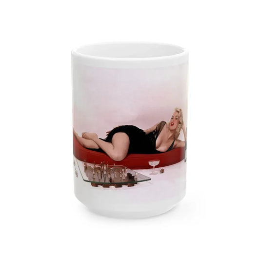 Jayne Mansfield #204 (Vintage Female Icon) White Coffee Mug 15oz - Go Mug Yourself