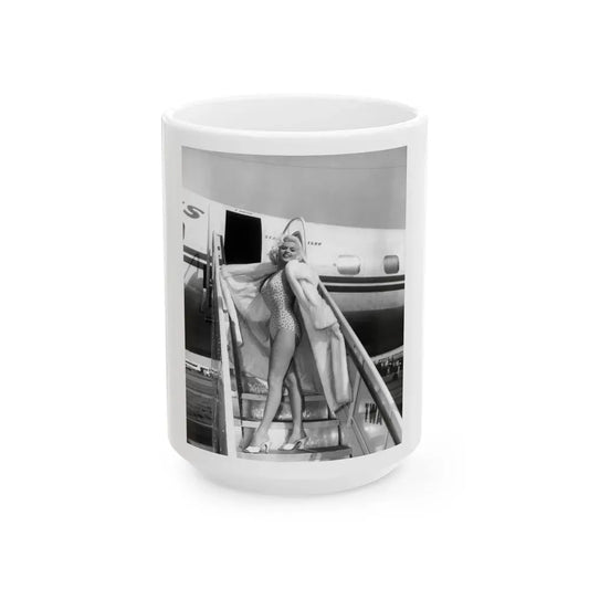Jayne Mansfield #205 (Vintage Female Icon) White Coffee Mug 15oz - Go Mug Yourself