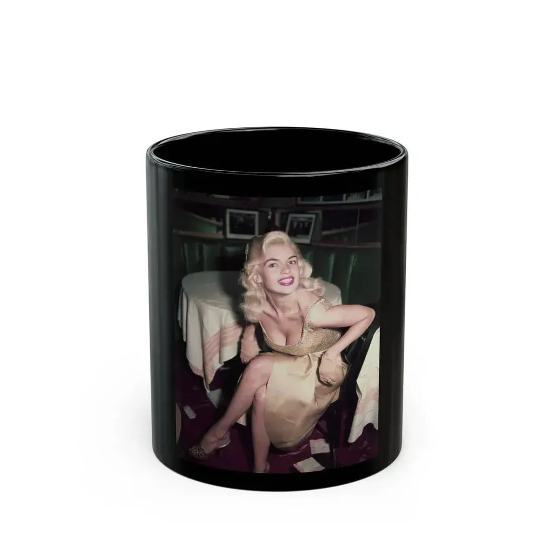 Jayne Mansfield #207 (Vintage Female Icon) Black Coffee Mug 11oz - Go Mug Yourself