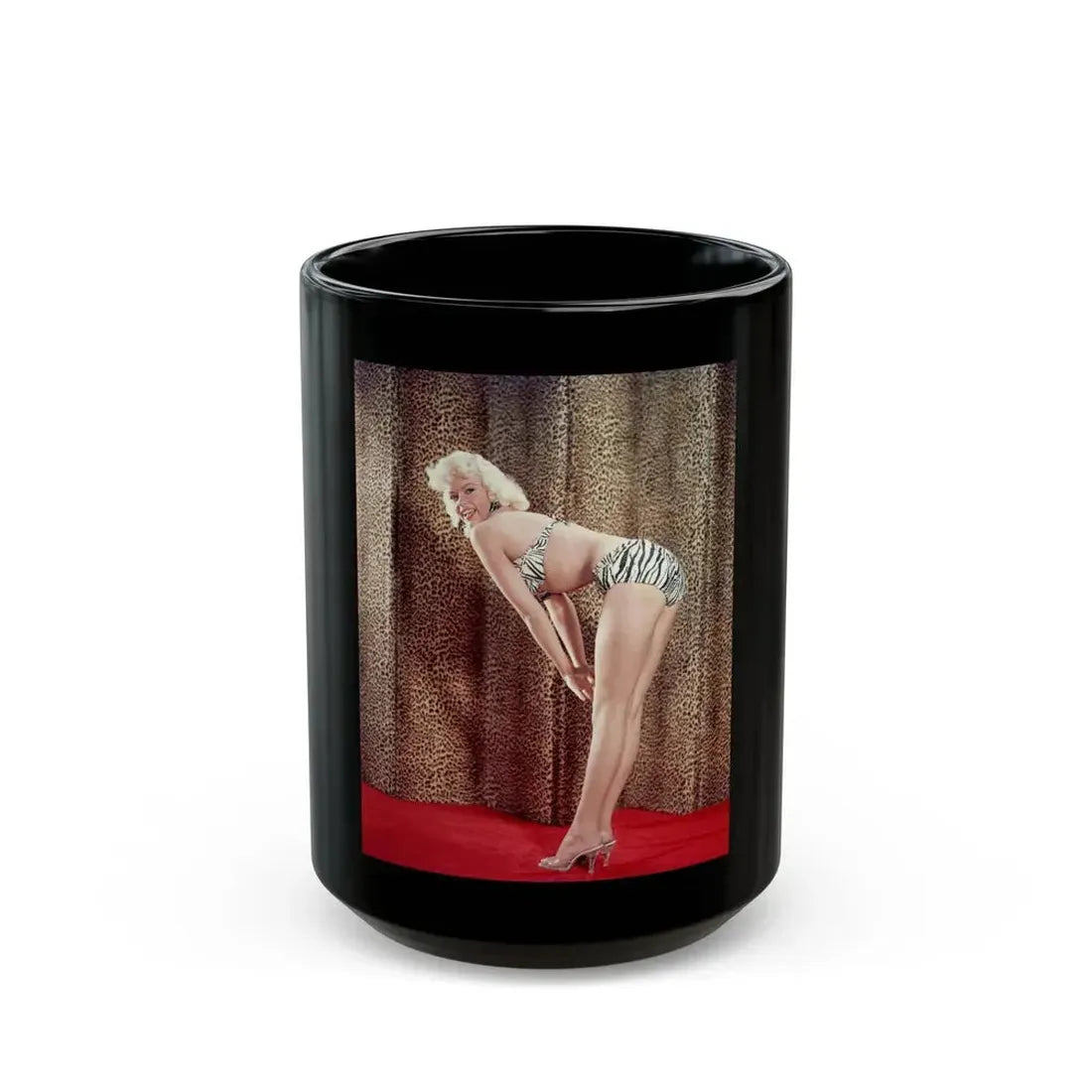 Jayne Mansfield #209 (Vintage Female Icon) Black Coffee Mug 15oz - Go Mug Yourself
