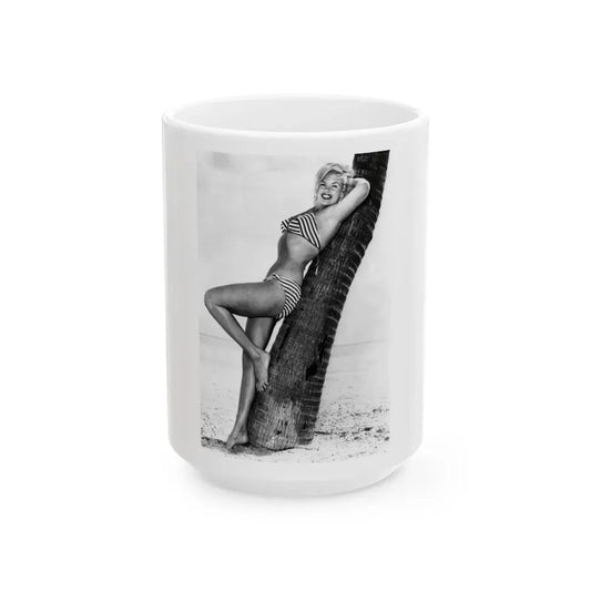 Jayne Mansfield #210 (Vintage Female Icon) White Coffee Mug 15oz - Go Mug Yourself