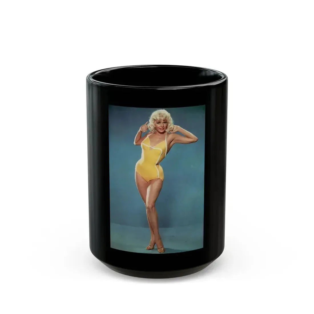 Jayne Mansfield #211 (Vintage Female Icon) Black Coffee Mug 15oz - Go Mug Yourself