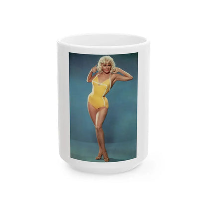 Jayne Mansfield #211 (Vintage Female Icon) White Coffee Mug 15oz - Go Mug Yourself