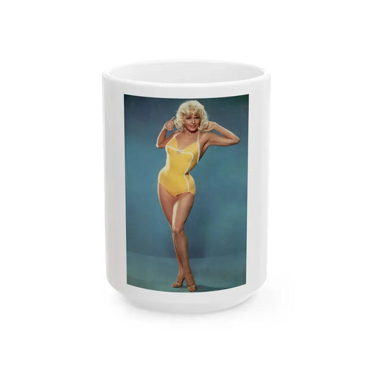 Jayne Mansfield #211 (Vintage Female Icon) White Coffee Mug 15oz - Go Mug Yourself
