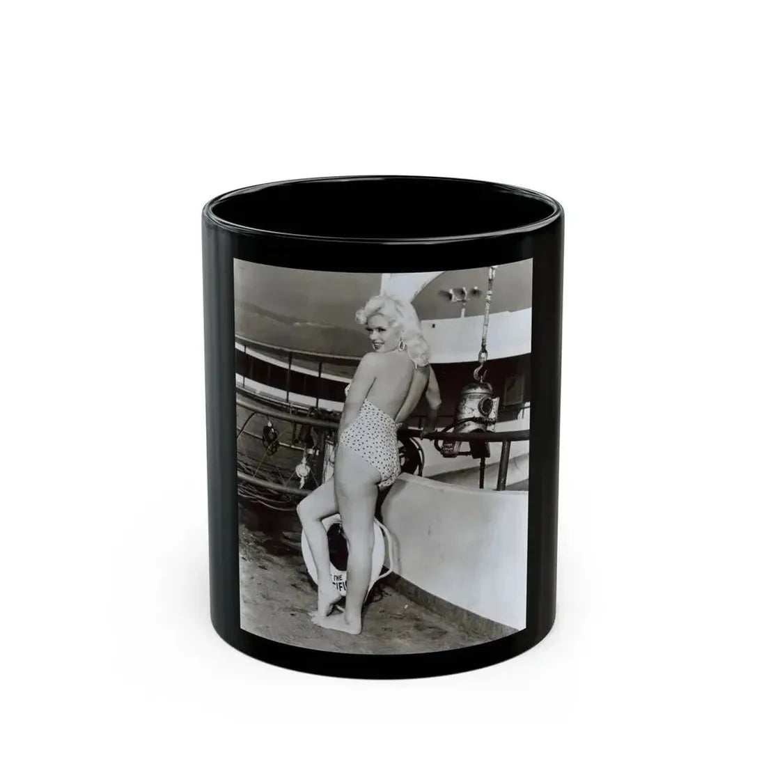 Jayne Mansfield #215 (Vintage Female Icon) Black Coffee Mug 11oz - Go Mug Yourself