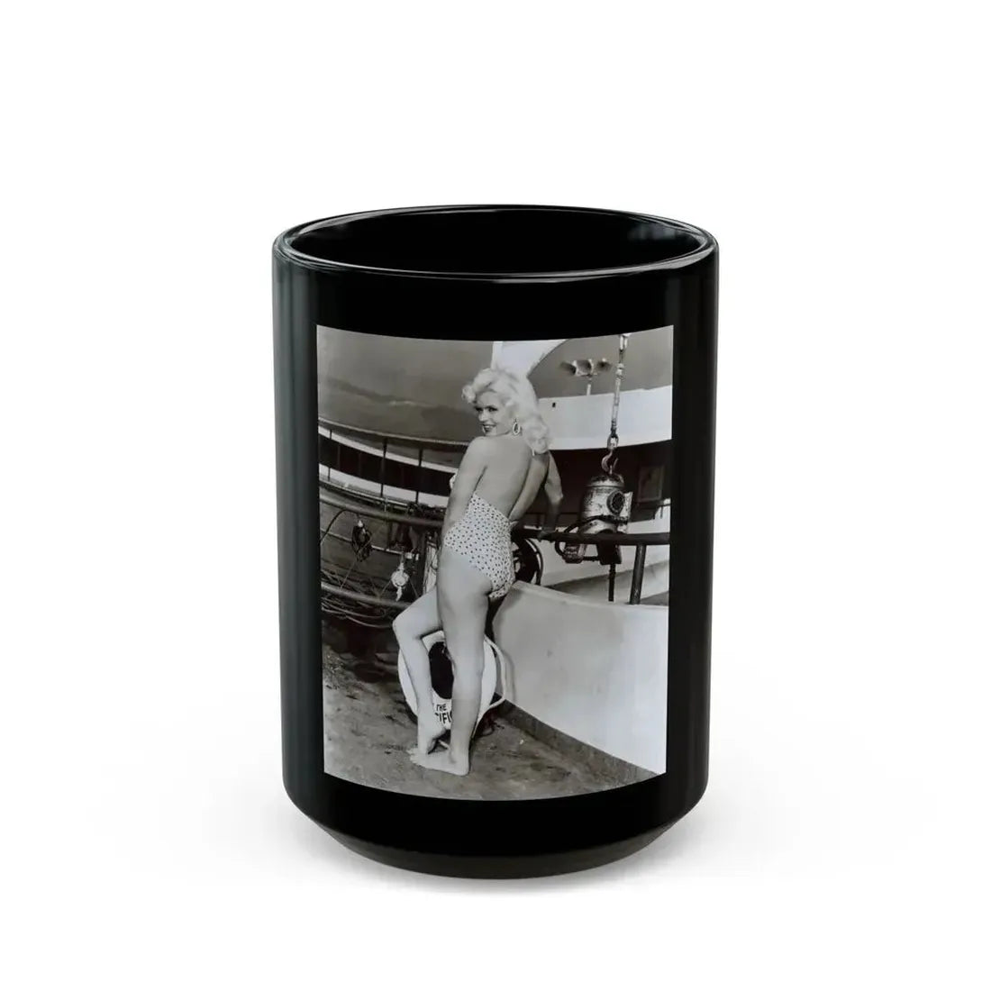 Jayne Mansfield #215 (Vintage Female Icon) Black Coffee Mug 15oz - Go Mug Yourself