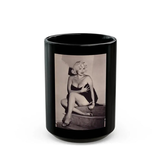 Jayne Mansfield #222 (Vintage Female Icon) Black Coffee Mug 15oz - Go Mug Yourself