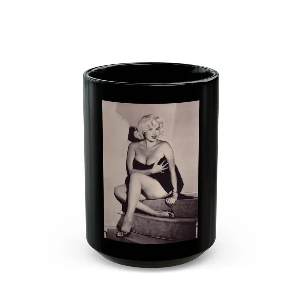 Jayne Mansfield #222 (Vintage Female Icon) Black Coffee Mug 15oz - Go Mug Yourself