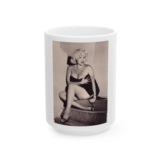 Jayne Mansfield #222 (Vintage Female Icon) White Coffee Mug 15oz - Go Mug Yourself