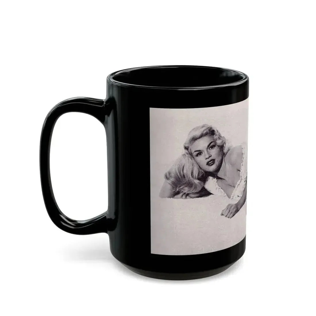 Jayne Mansfield #224 (Vintage Female Icon) Black Coffee Mug - Go Mug Yourself