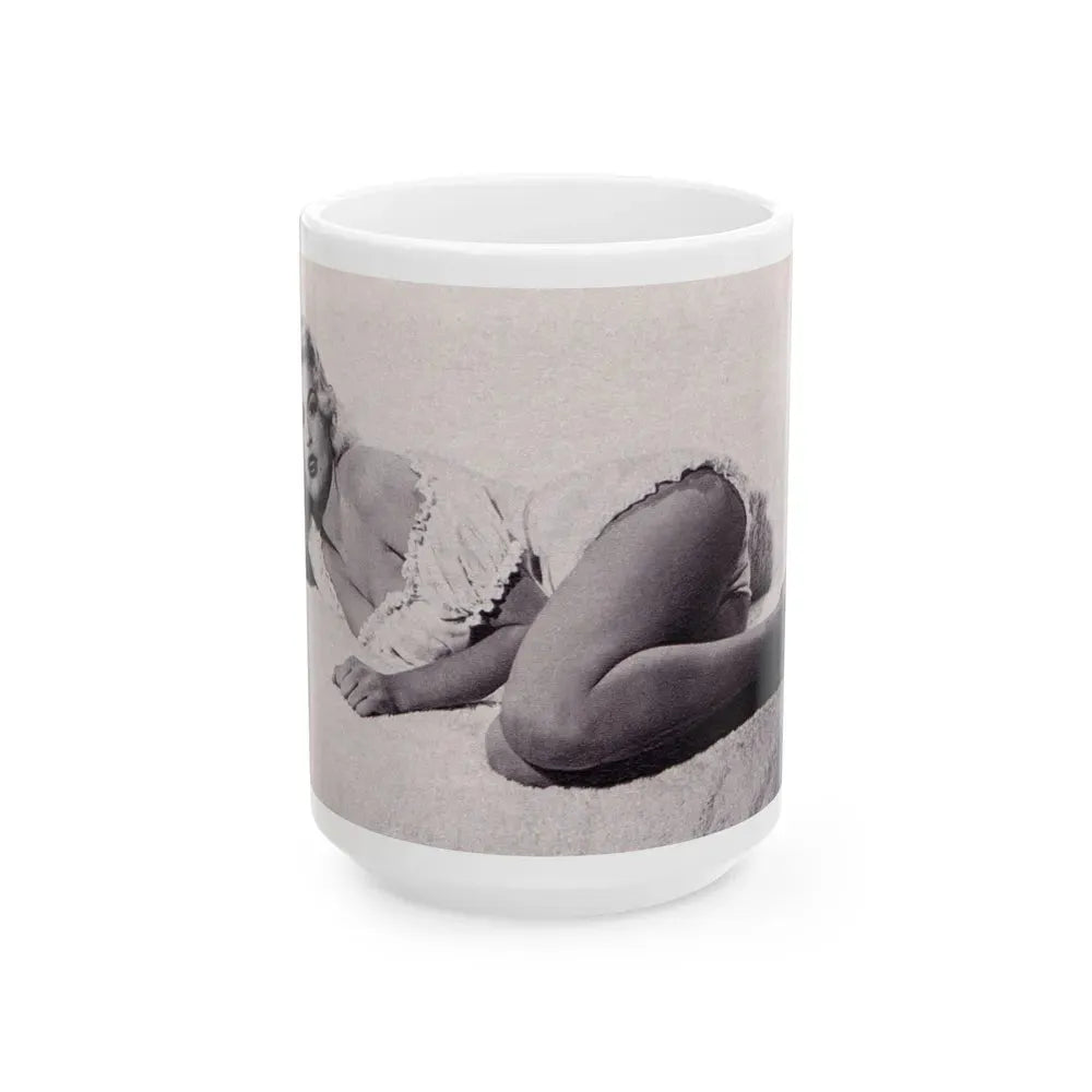 Jayne Mansfield #224 (Vintage Female Icon) White Coffee Mug 15oz - Go Mug Yourself
