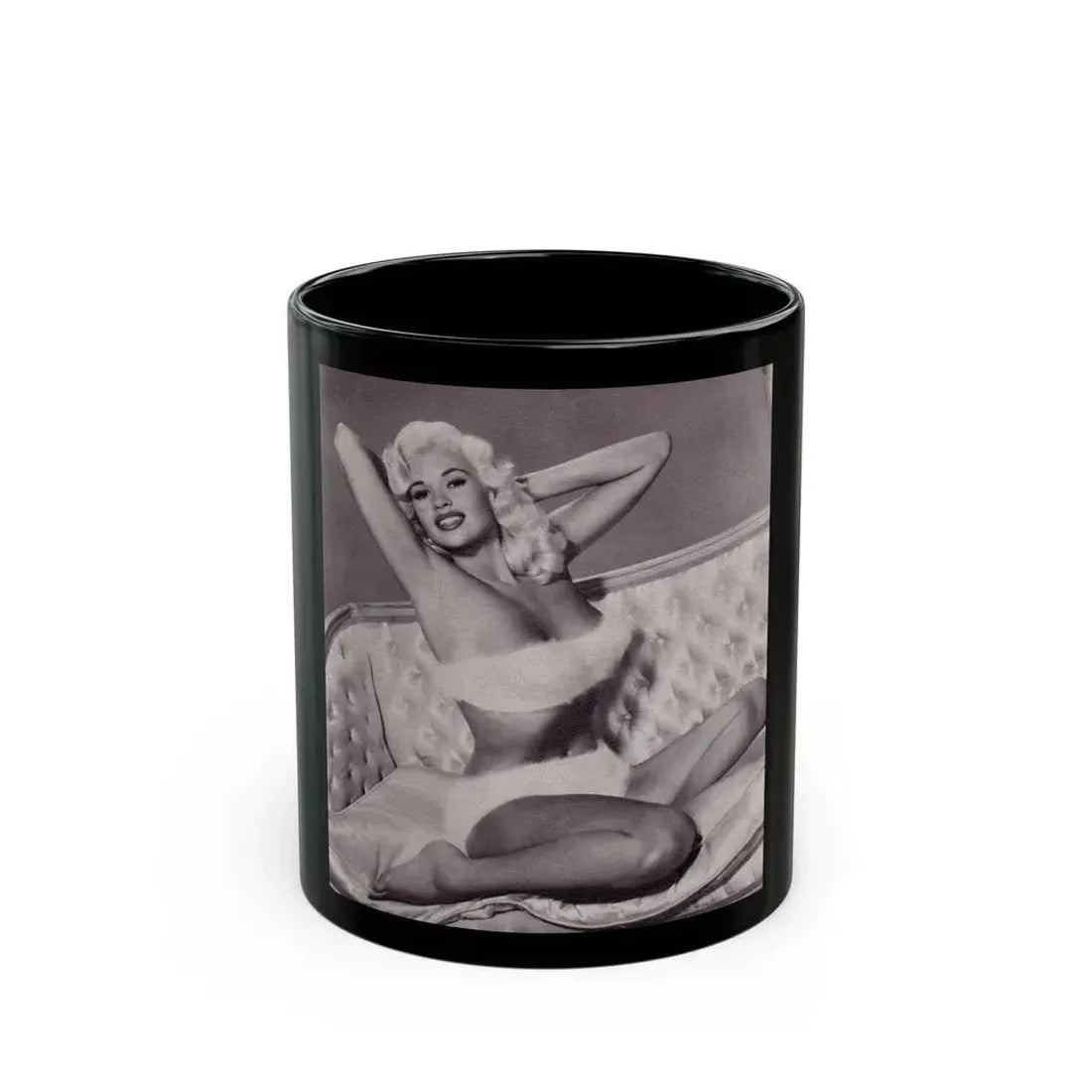 Jayne Mansfield #225 (Vintage Female Icon) Black Coffee Mug 11oz - Go Mug Yourself