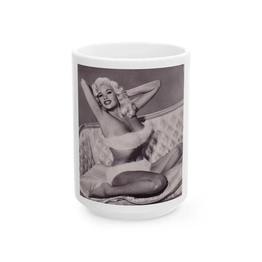 Jayne Mansfield #225 (Vintage Female Icon) White Coffee Mug 15oz - Go Mug Yourself