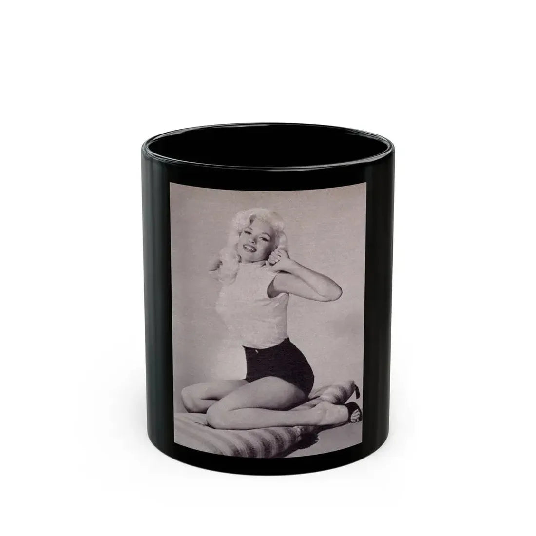 Jayne Mansfield #226 (Vintage Female Icon) Black Coffee Mug 11oz - Go Mug Yourself