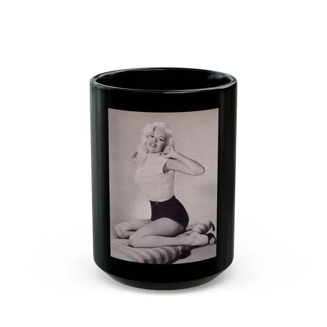Jayne Mansfield #226 (Vintage Female Icon) Black Coffee Mug 15oz - Go Mug Yourself