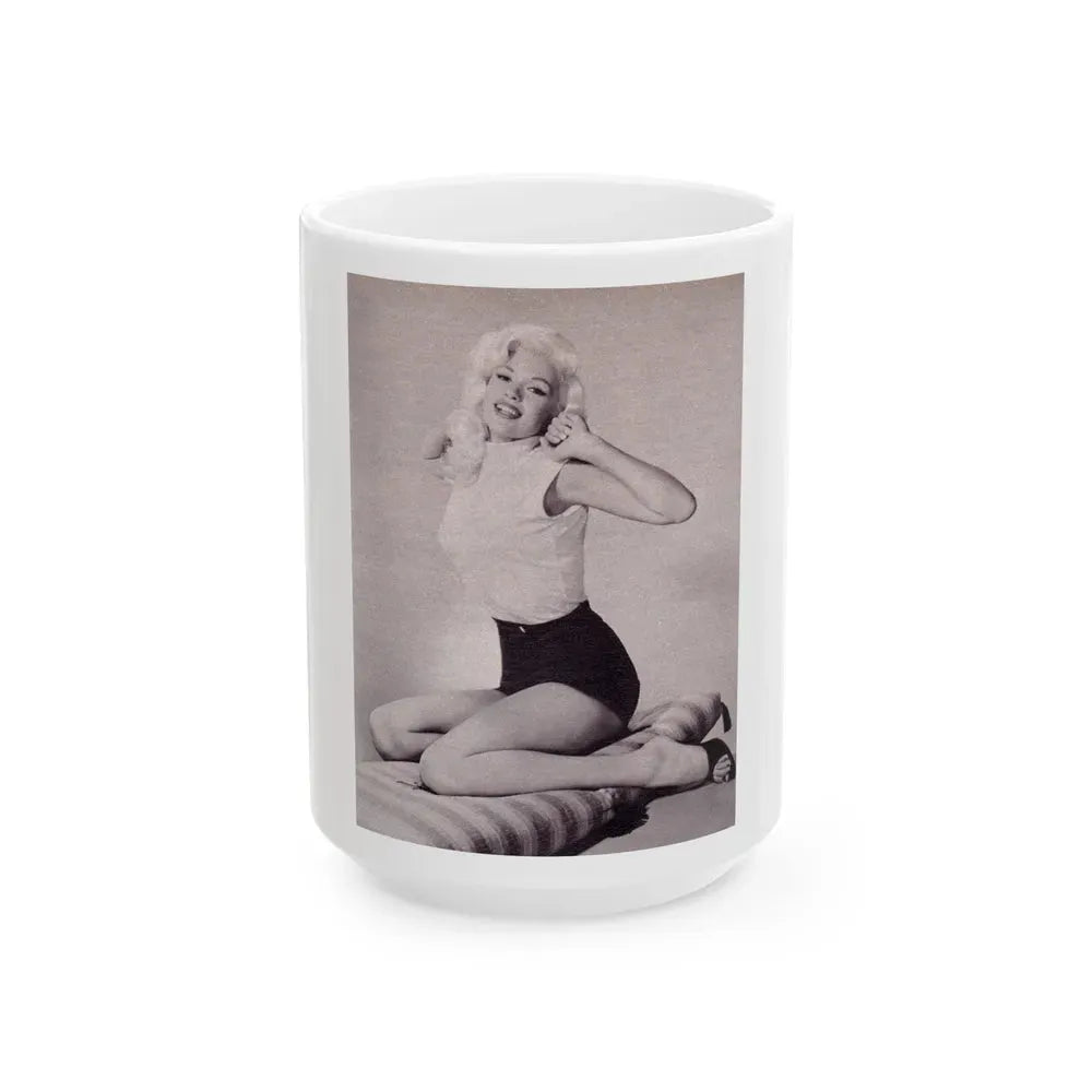 Jayne Mansfield #226 (Vintage Female Icon) White Coffee Mug 15oz - Go Mug Yourself