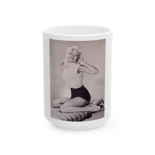 Jayne Mansfield #226 (Vintage Female Icon) White Coffee Mug 15oz - Go Mug Yourself