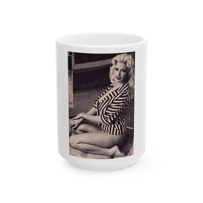 Jayne Mansfield #227 (Vintage Female Icon) White Coffee Mug 15oz - Go Mug Yourself