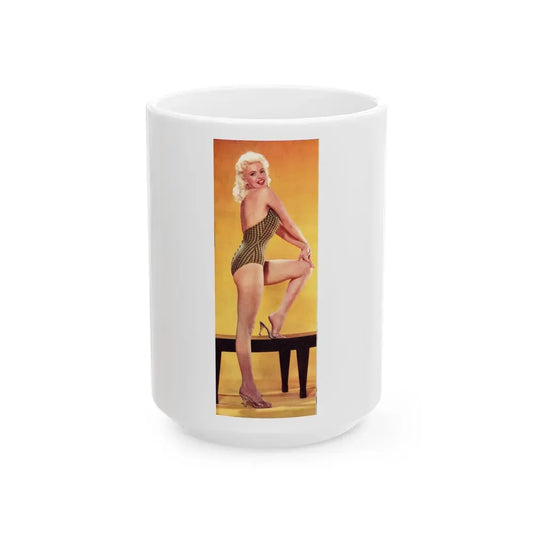 Jayne Mansfield #230 (Vintage Female Icon) White Coffee Mug 15oz - Go Mug Yourself