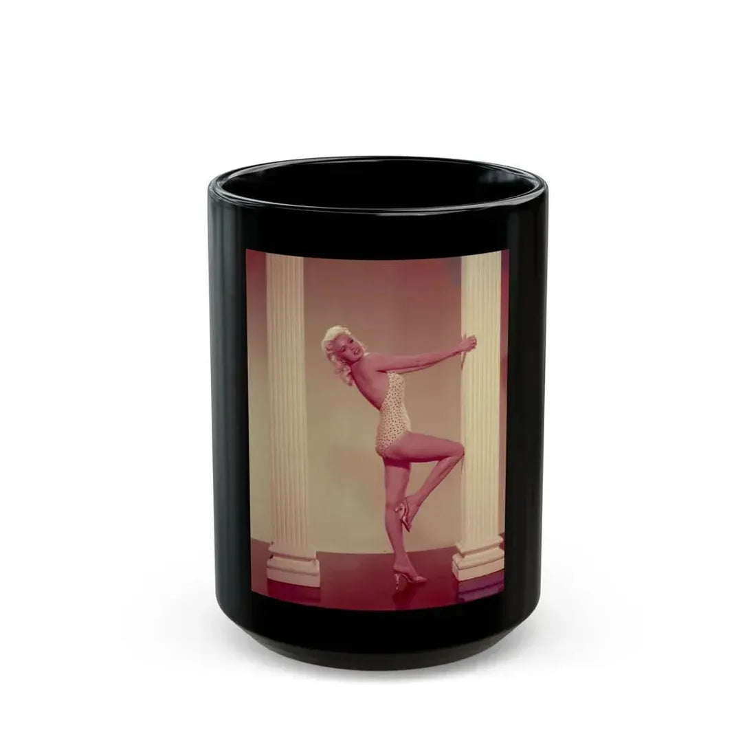 Jayne Mansfield #232 (Vintage Female Icon) Black Coffee Mug 15oz - Go Mug Yourself