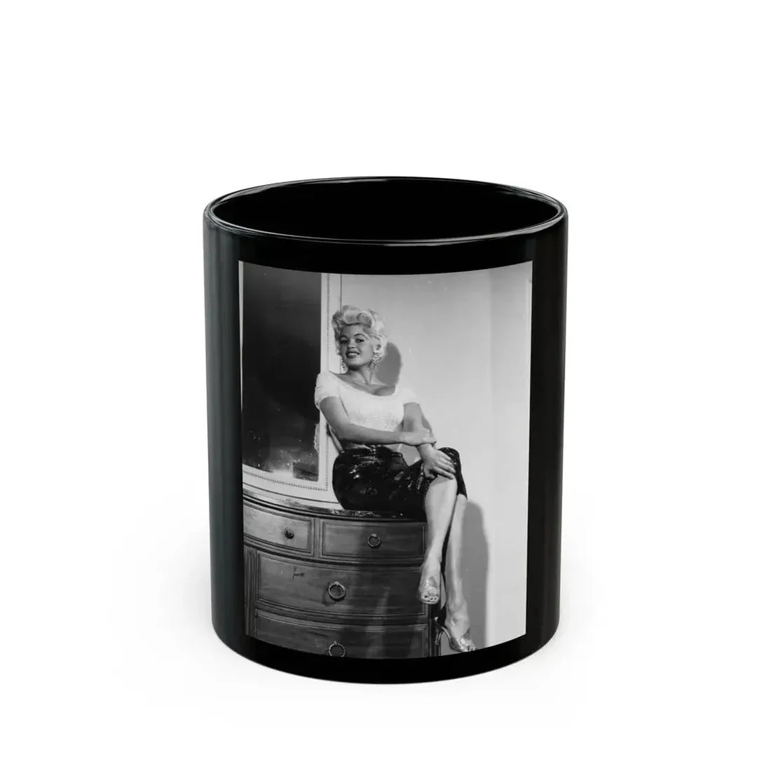 Jayne Mansfield #233 (Vintage Female Icon) Black Coffee Mug 11oz - Go Mug Yourself